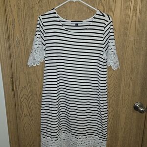 Tommy Hilfiger Black and White Striped Top